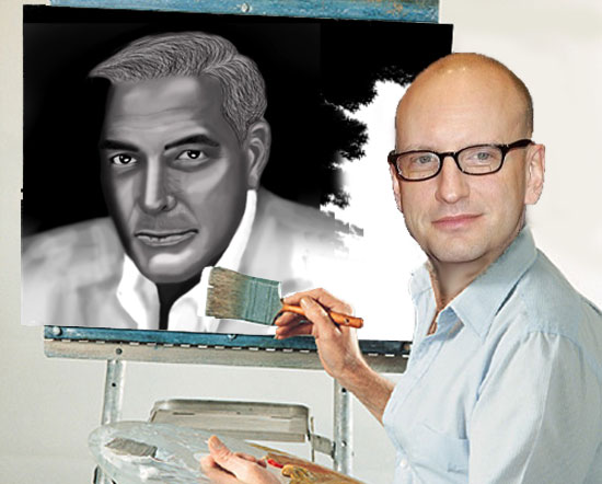 steven-soderbergh aritst - painting of Geroge Clooney
